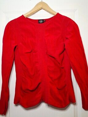 Vintage 90s Miss Sweaters Ruched Long Sleeve Sweater (M)